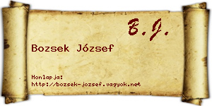 Bozsek József névjegykártya